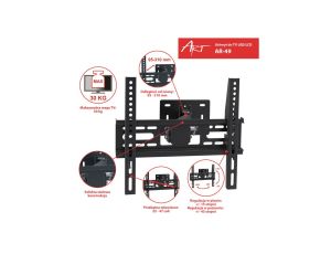 UCHWYT DO TV LCD/LED 22-47 30KG AR-49 ART reg. pion i poziom