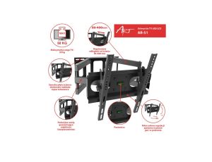 UCHWYT DO TV LCD/LED 23-60 50KG AR-51 ART reg. pion/poziom 40cm