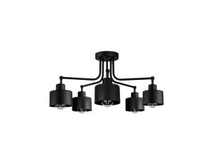 Lampa LOFT ABI P2 czarna 5xE27 plafon