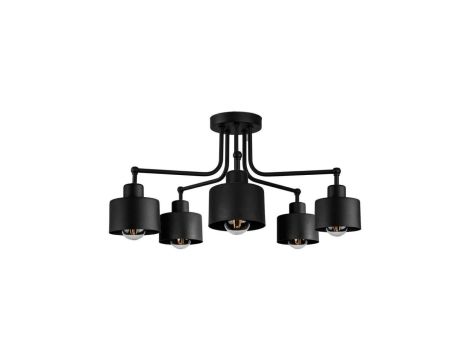 Lampa LOFT ABI P2 czarna 5xE27 plafon