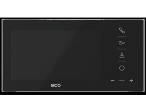 Wideomonitor cyfrowy, głośnomówiący ze szklanym frontem i kolorowym wyświetlaczem 7 INS-MP7 BK