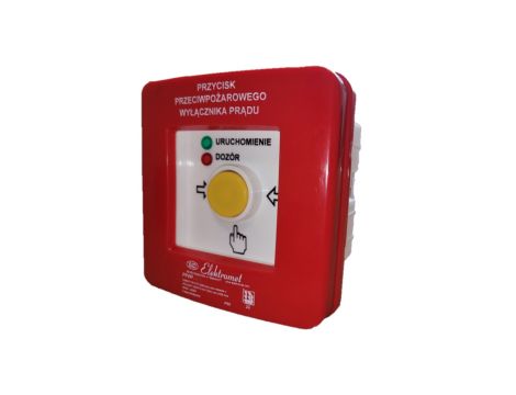 Przycisk ppoż. n/t 4 tory prądowe 12A NC-NC przyciskowy diody czerw/ziel 24VDC/24V DC PPWPp-6 B/1 901598