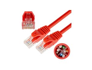 Patchcord UTP kat.6 kabel sieciowy LAN 2x RJ45 czerwony 3m NEKU