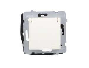 ARIA Gniazdo bryzgoszczelne z/u IP44 wieczko kolor ecru GPH-1UZ/m/27/w