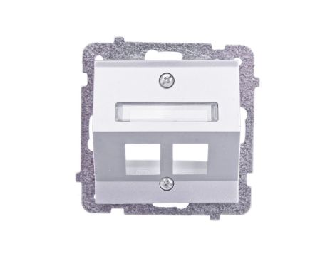 SONATA Obudowa gniazda komputerowego podwójnego srebro mat bez gniazd GPK-2RS/p/38