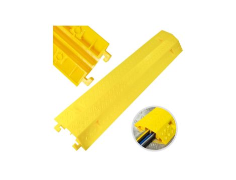 Najazd kablowy próg osłona kabli PE (polietylen) żółty 2 kanały 6 ton 97cm NEKU