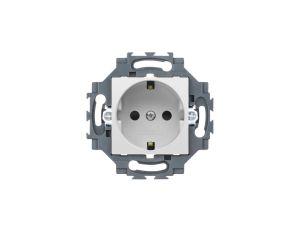 Gniazdo Schuko 2P+E 16A z przesłonami styków, z uziemieniem, zaciski śrubowe, białe, Dahlia GW35207W
