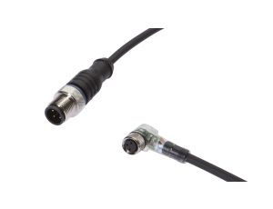 Złącze do samokonfekcjonowania M8 żeńskie 3-pinowe kątowe M12 męskie 3-pinowe proste 3x0,34mm PUR wyświetlacz LED IP67 VK060F82