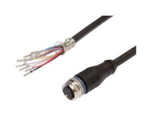 Złącze do samokonfekcjonowania M12 proste żeńskie 12-pinowe druga końcówka niezarobiona 10 m 12x0,14mm PUR 30V VKA05C25