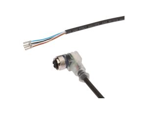 Złącze do samokonfekcjonowania M12 kątowe żeńskie 4 -PINowe druga końcówka niezarobiona 10m 4x0.34mm PUR fi4.7mm 90C IP67 VKA00