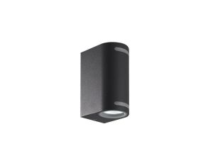 Oprawa elewacyjna WALLY-2-O-B-G GLASS 2xgu10 ip44 czarna
