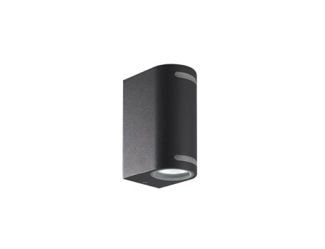 Oprawa elewacyjna WALLY-2-O-B-G GLASS 2xgu10 ip44 czarna