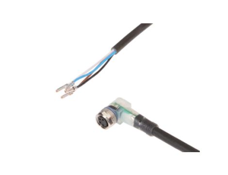 Złącze do samokonfekcjonowania M8 żeńskie kątowe 4-pin końcówka niezarobiona 4x0,34mm PUR IP67 wyświetlacz LED VK200471