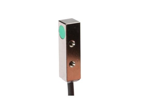 Czujnik indukcyjny 28x8x8mm zabudowany Sn: 2mm 10-30V DC PNP NO złącze kablowe M5 0,2m PUR IP67 IB090161