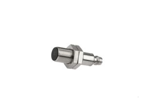 Czujnik indukcyjny M12x1 44 mm zabudowany Sn: 3 mm 10-30V DC PNP NO wtyk M8 3-pinowy IP67 mosiądz niklowany IB120174