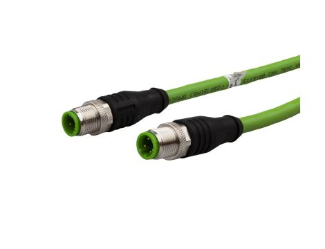 Złącze do samokonfekcjonowania 2xM12 proste 4-pinowe 4x0.25mm PUR 3m VK30E256