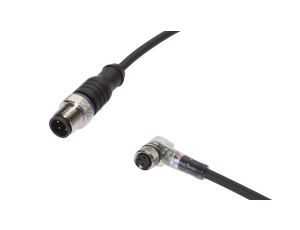 Złącze do samokonfekcjonowania M8 kątowe żeńskie 3-pinowe M12 męskie proste 3-pinowe 3x0.34mm PUR IP67 wyświetlacz LED VK200F82
