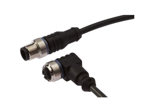 Złącze do samokonfekcjonowania M12 kątowe żeńskie 4-pinowe M12 męskie proste 4-pinowe 4x0.34mm PUR 240V IP67 VK300F21