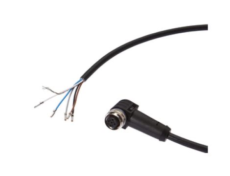 Złącze do samokonfekcjonowania M12 kątowe żeńskie druga końcówka niezarobiona 5-pinowe 5m 5x0.34mm 60V 90C PUR IP67 VK505621