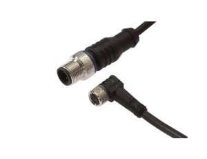 Złącze do samokonfekcjonowania M8 kątowe żeńskie 3-pinowe M12 męskie proste 3-pinowe 3x0.34mm PUR 60V IP67 VK300F80