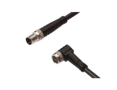 Złącze do samokonfekcjonowania M8 kątowe żeńskie 3-pinowe M8 męskie proste 3-pinowe 3x0.34mm PUR 60V IP67 VK200F70