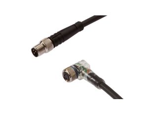 Złącze do samokonfekcjonowania M8 kątowe żeńskie 3-pinowe M8 męskie proste 3-pinowe 3x0.34mm PUR IP67 wyswietlacz LED VK200F72