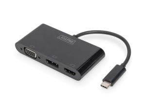 Adapter graficzny HDMI/DP/VGA 4K 60Hz UHD/ FHD na USB 3.1-C z audio czarny DA-70859