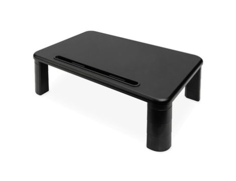 Podstawka pod monitor z drewnianym blatem do 10kg, czarna DA-90458