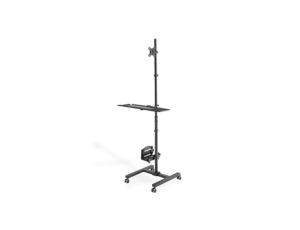 Mobilna stacja robocza, 1xLCD + klawiatura, max. 32, max. 8kg, uchylno-obrotowe 360 (PIVOT) czarna DA-90374