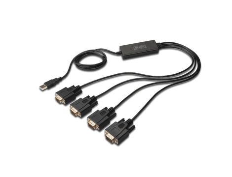 Konwerter/Adapter USB 2.0 do 4x RS232 (DB9) z kablem 1,5m DA-70159