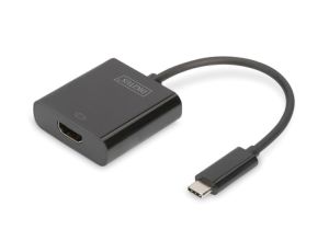 Adapter graficzny HDMI 4K 30Hz UHD na USB 3.1-C z audio czarny dł. 15cm DA-70852