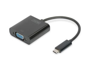 Adapter graficzny VGA 1080p FHD na USB 3.1-C czarny dł. 15cm DA-70853