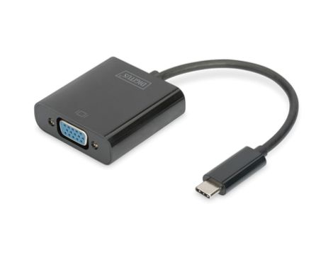 Adapter graficzny VGA 1080p FHD na USB 3.1-C czarny dł. 15cm DA-70853