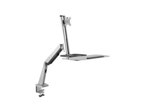 Ramię biurkowe pojedyncze z zaciskiem, 1xLCD + klawiatura, max. 32, max. 8kg, uchylno-obrotowe 360 DA-90381
