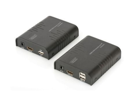 Przedłużacz/Extender KVM (HDMI+USB) do 120m po Cat.5e UTP lub IP, 1080p FHD 60Hz audio (zestaw) DS-55202