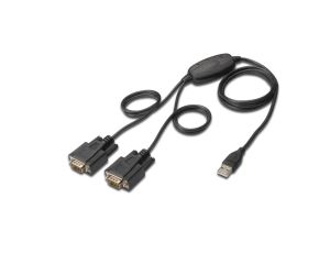 Konwerter/Adapter USB 2.0 do 2x RS232 (DB9) z kablem 1,5m DA-70158