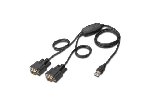 Konwerter/Adapter USB 2.0 do 2x RS232 (DB9) z kablem 1,5m DA-70158
