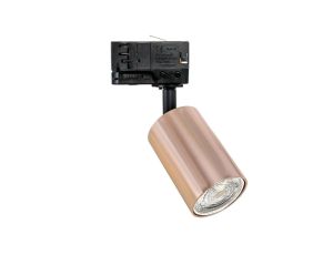 Oprawa na szynę VERONA Gu10 Luxsystem-3F trzyfazowa Rose Gold (złoty różany) z czarnym przegubem i czarnym adapterem