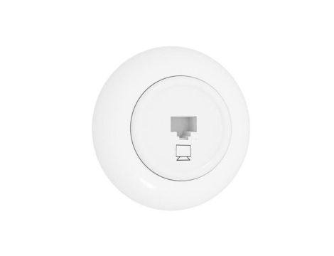 Premiumlux RETROLINE Gniazdo komputerowe 1 x RJ45 z ramką białe