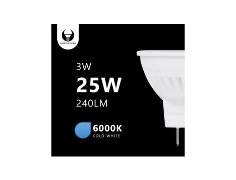Żarówka LED G4 MR11 3W 12V 6000K 240lm Ceramiczna Forever Light