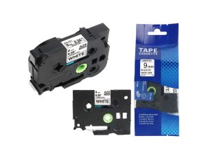 Taśma do drukarki BROTHER TZ-221 / 9mm 8m / Biała taśma TZe-221