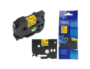 Taśma do drukarki BROTHER TZ-631 / 12mm 8m / Żółta taśma TZe-631
