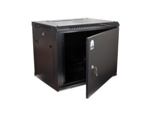 Szafa wisząca RACK 19 9U 450mm drzwi metalowe czarna NEKU TS BOX