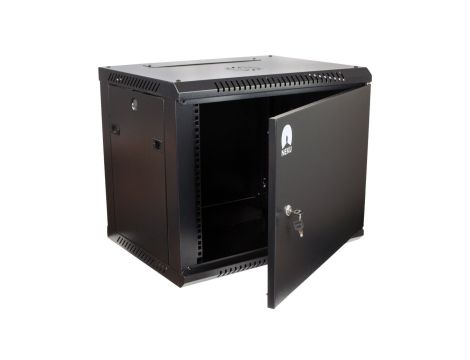 Szafa wisząca RACK 19 9U 450mm drzwi metalowe czarna NEKU TS BOX