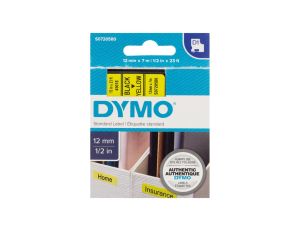 Taśma do drukarek D1 12mm x 7m czarny/żółty S0720580
