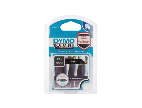 Taśma do drukarek D1 Durable 12mm x 3m biały/czarny 1978365