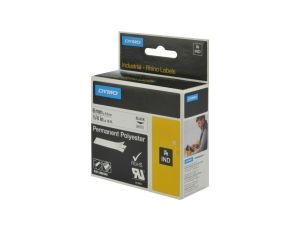 Taśma poliestrowa trwała do drukarek 6mm x 5,5m czarna na białym 1805442