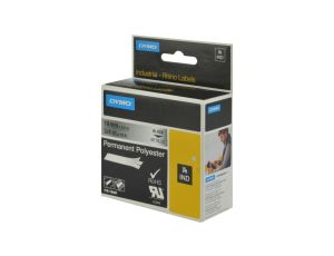 Taśma poliestrowa trwała do drukarek 19mm x 5,5m czarna na metalicznym S0718200 18487