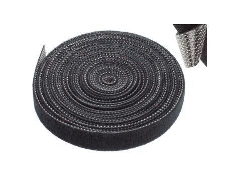 Taśma rzepowa 10mm 5m czarna Back to Back NEKU