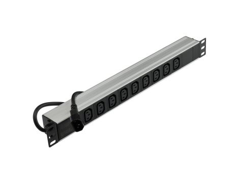 Listwa zasilająca RACK 19 cali 1U 9 gniazd C13 z wtykiem C14 NEKU /1,8m/